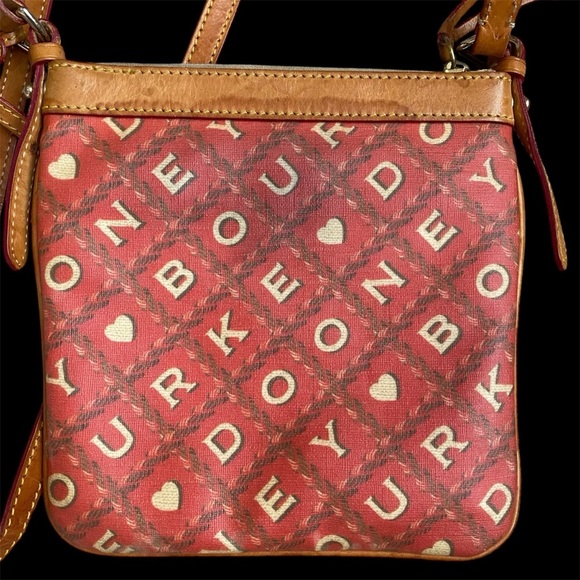 Dooney & Bourke Red and Tan Crossbody Bag - Picture 8 of 9
